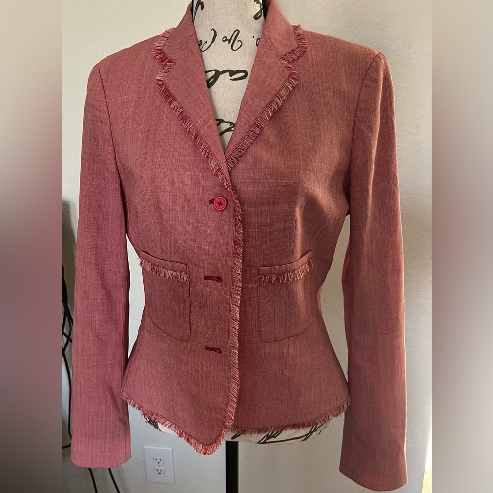 Worth Red/Pink Fringed Blazer Size 2